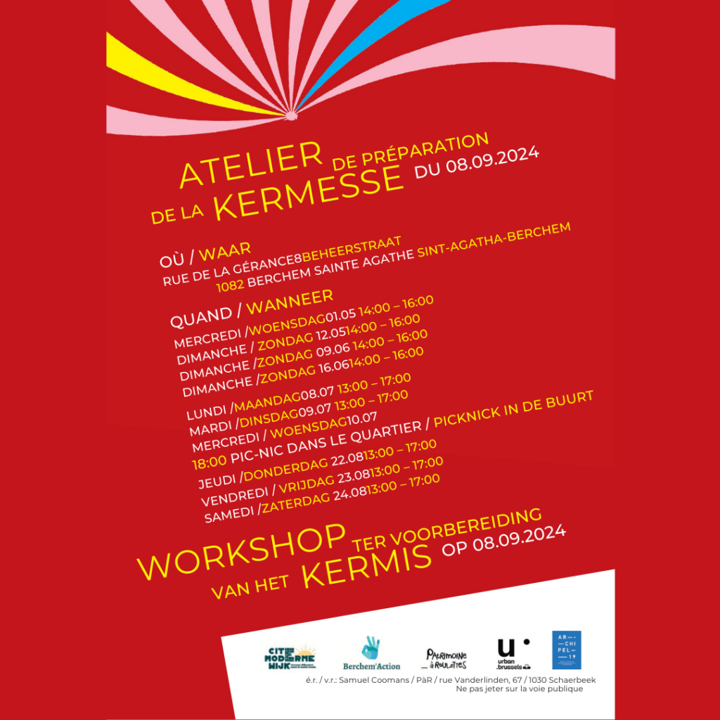Date des ateliers "Kermesse décalée" Cité Moderne 2024