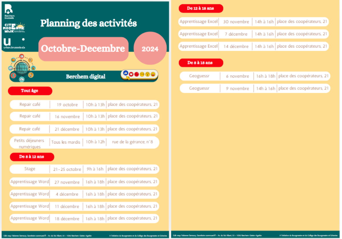 Read more about the article Planning des projets socio-économiques d’octobre à décembre 2024